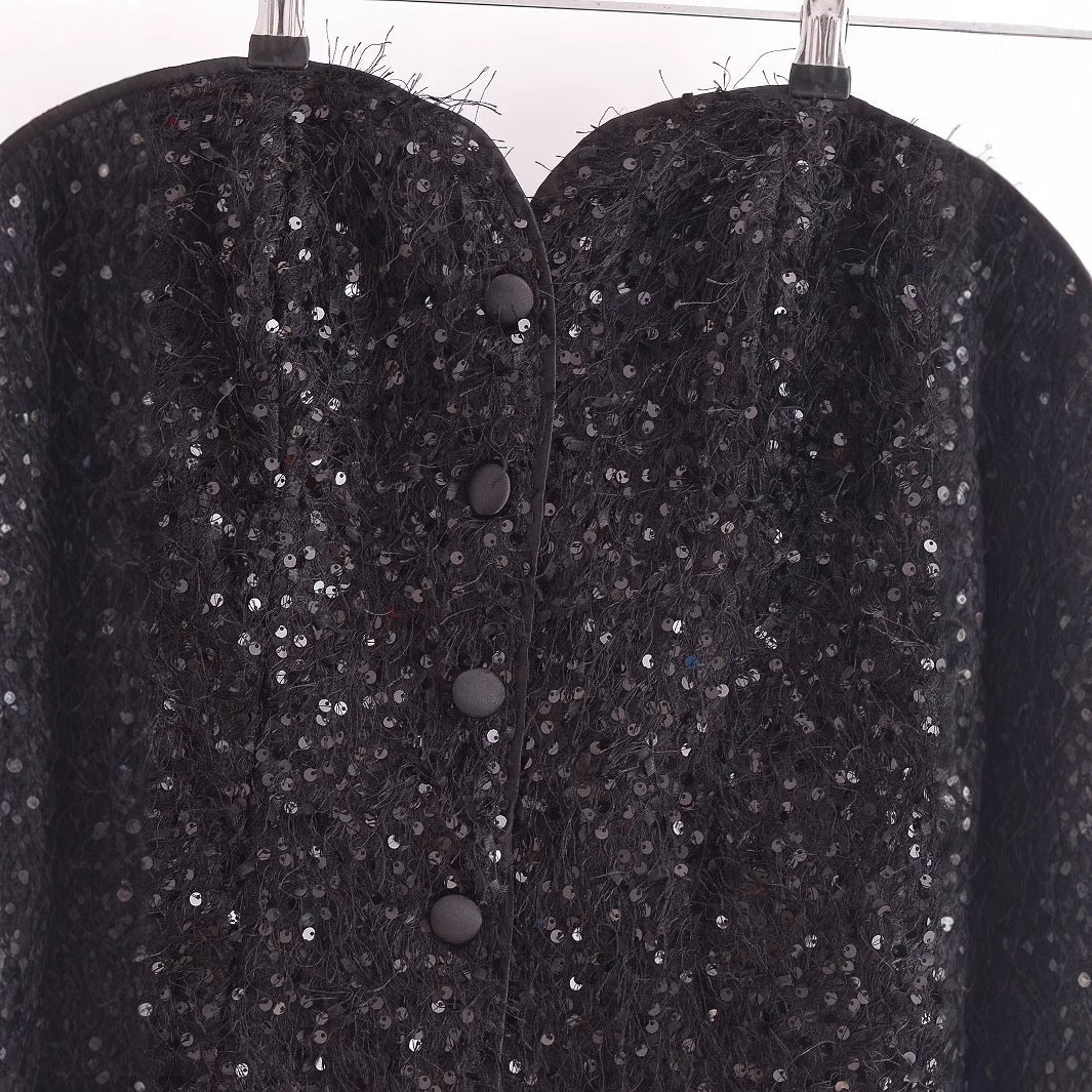 Femme Pailletter Bustier Top Stilla