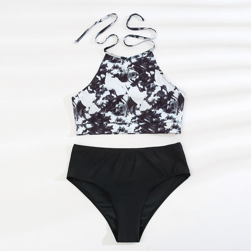 Dame Bikini-sæt med højtstående top og elegant tofarvet design Stilla