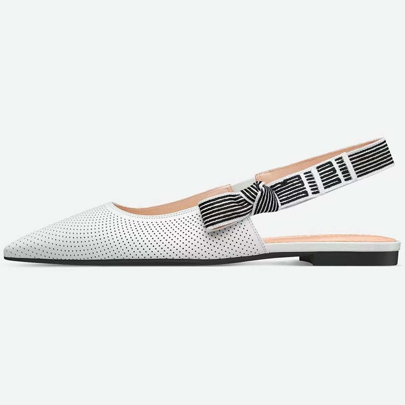Femme Perforerede Slingback-Flats med stribet slipsdetail Stilla