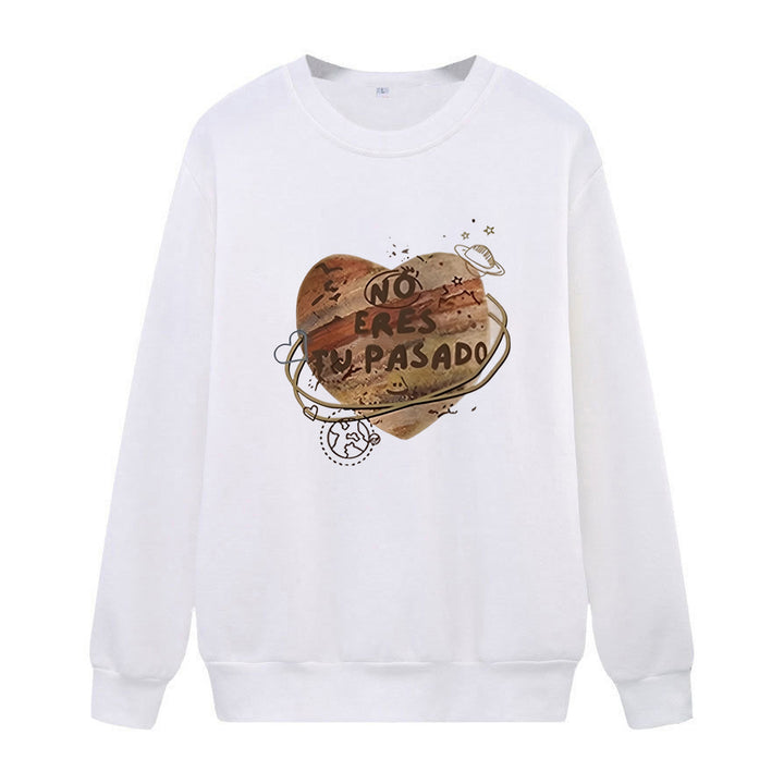 Kvinder casual sweatshirt med kreativ hjertedesign Skovae
