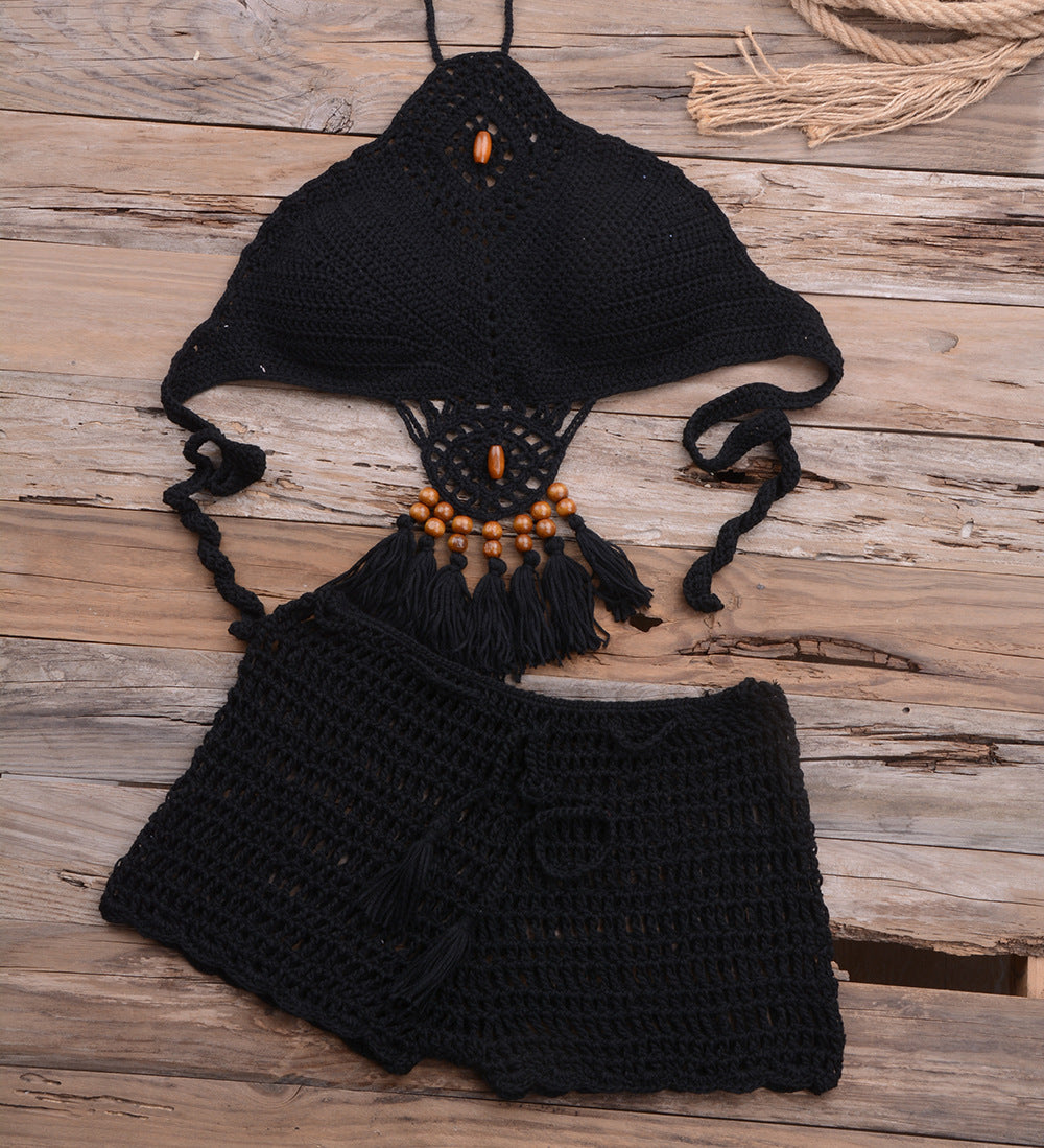 Damehækle-bikini-sæt med legende kvastmønster Stilla