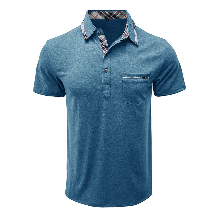 Herrer poloshirt med kontrastfarvet krave og stilfuld brystlomme Stilla