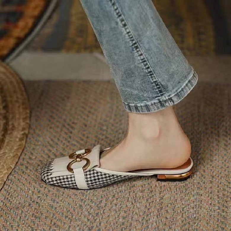 Dame Slip-On-Mules med dekorative frynser og accent Stilla
