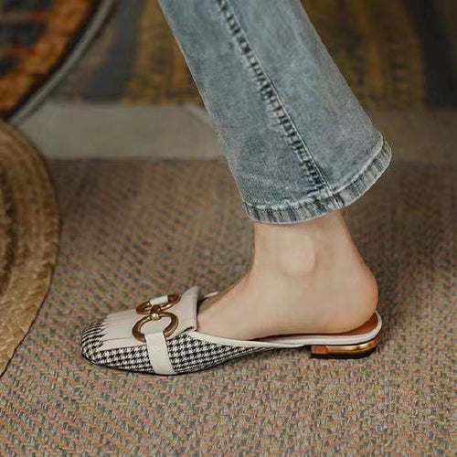 Dame Slip-On-Mules med dekorative frynser og accent Stilla