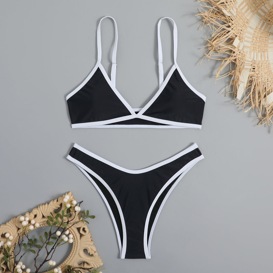 Dame justerbart trekant-bikini-sæt med sporty detaljer Stilla