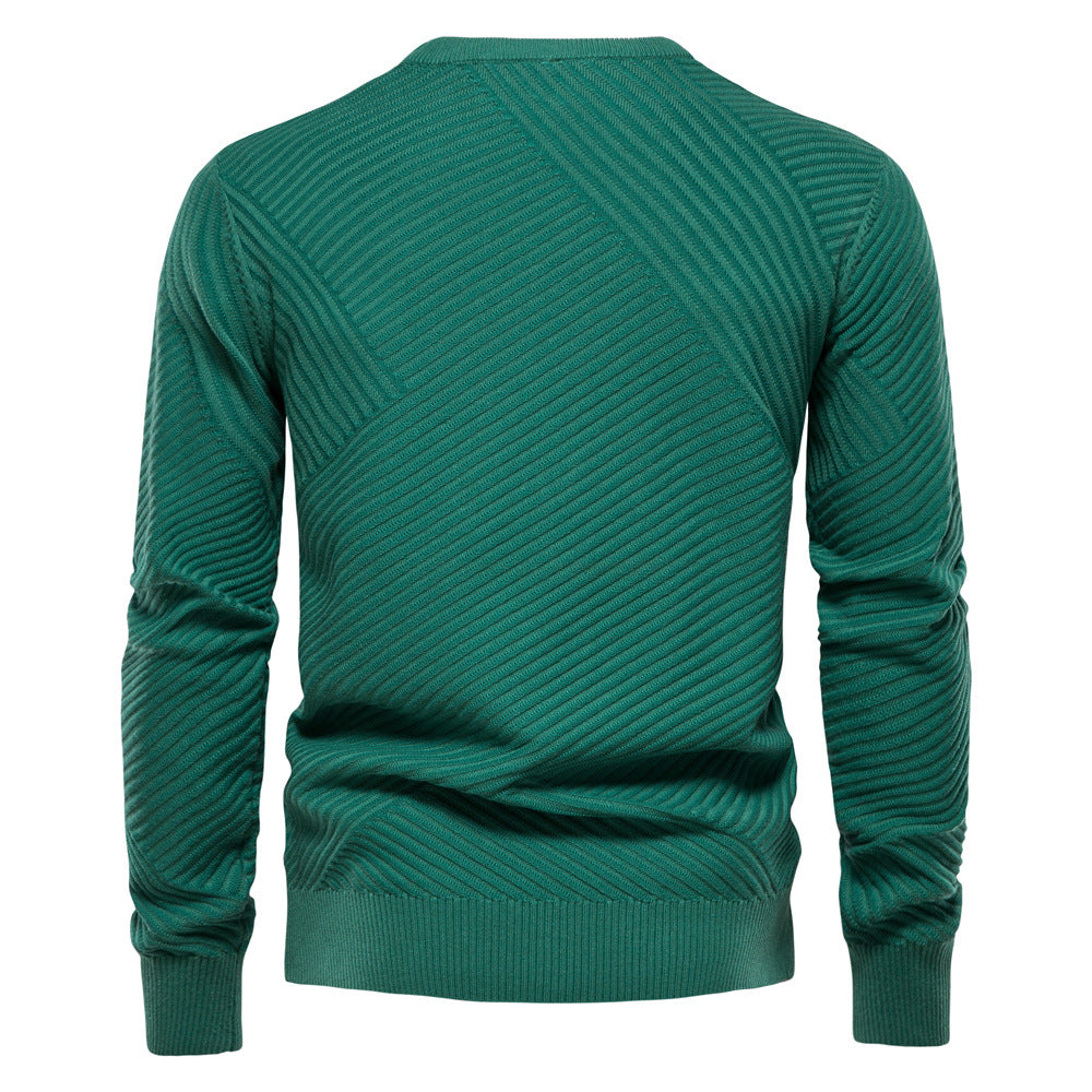 Herrer Rundhals Pullover med struktureret vaffelmønster Stilla