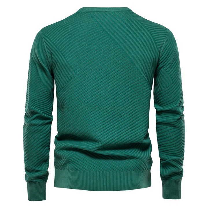 Herrer Rundhals Pullover med struktureret vaffelmønster Stilla