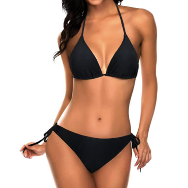 Dame triangel-bikini-sæt med justerbare stropper og minimalistisk design Skovae