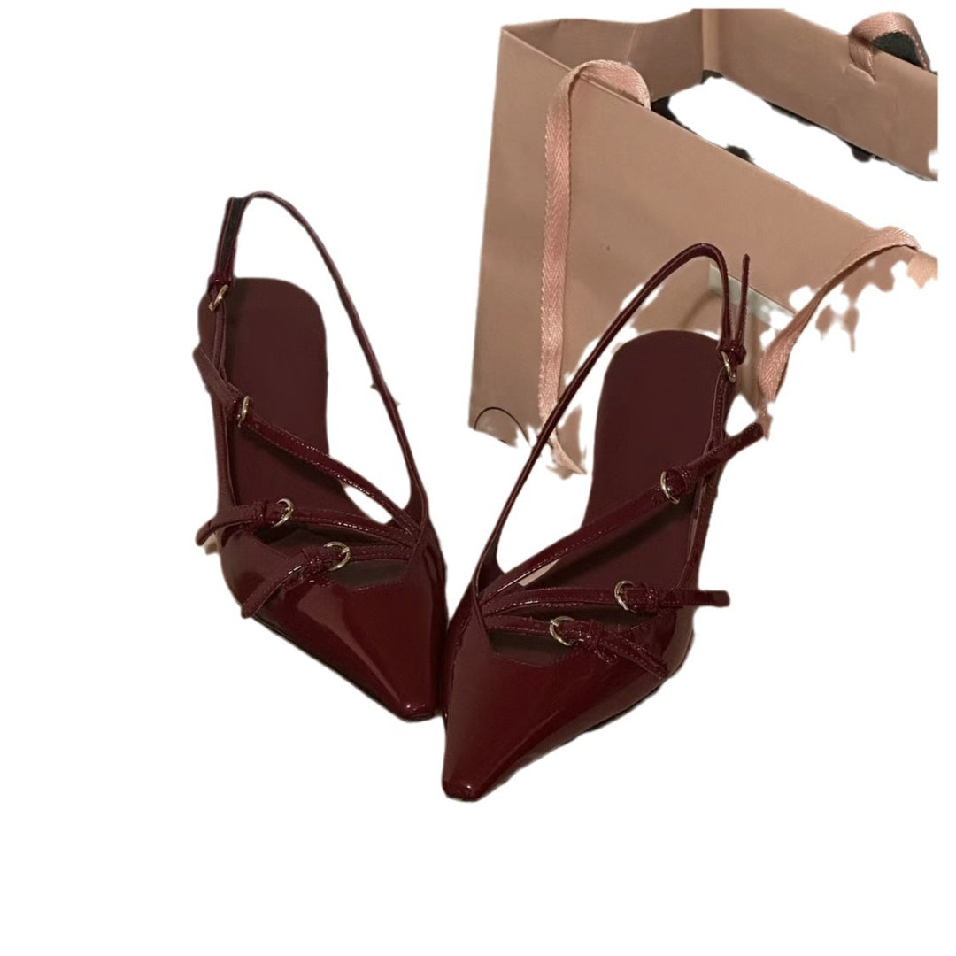 Dame spids slingback-hæle med båndformet design Stilla