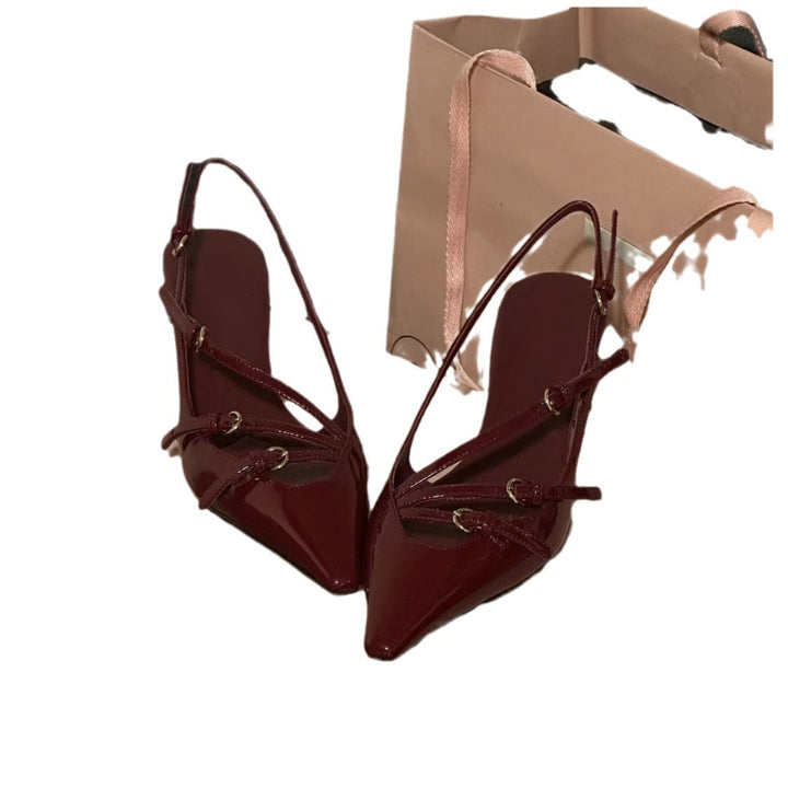 Dame spids slingback-hæle med båndformet design Stilla