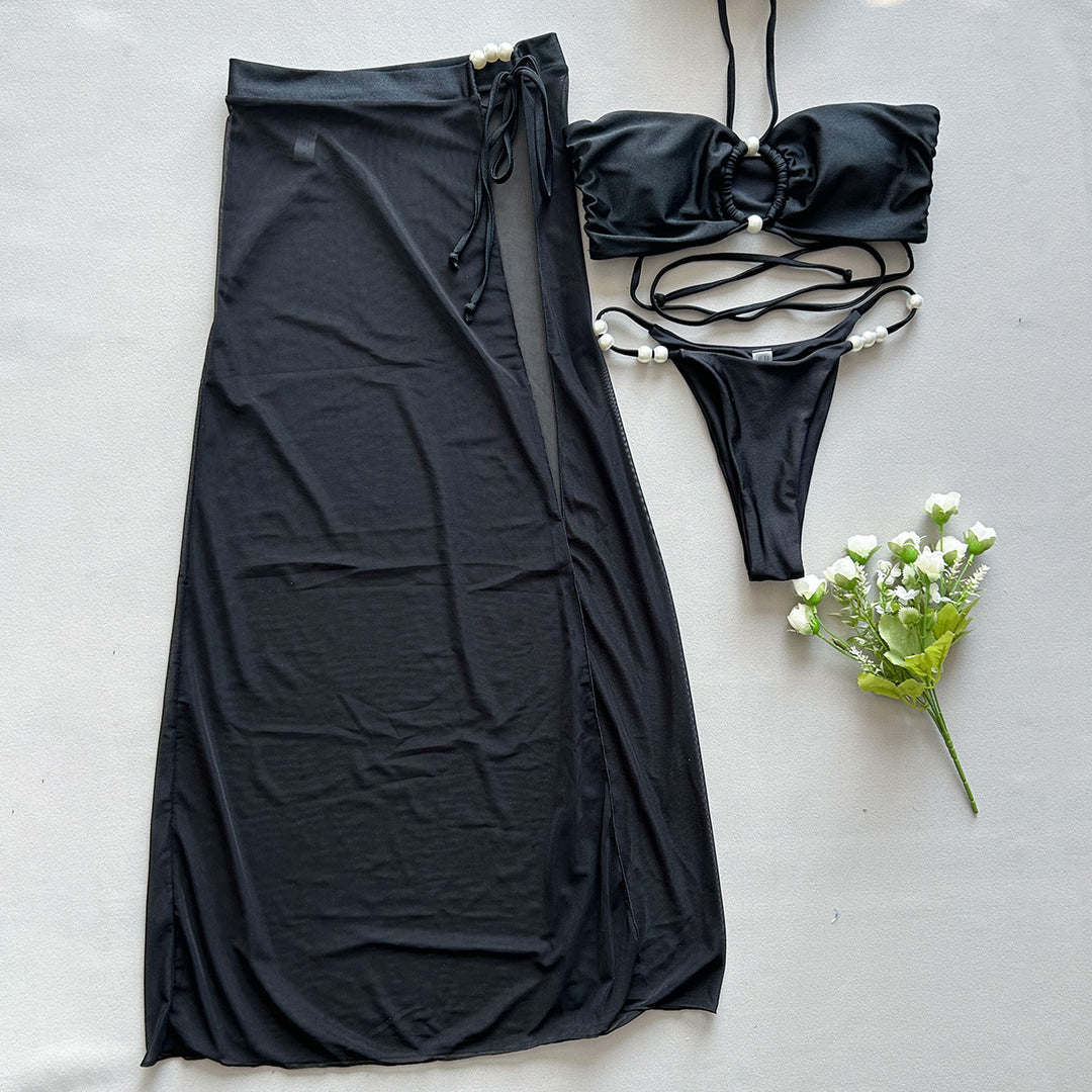 Dame bikini sæt med smart top og elegant maxiskørt Stilla