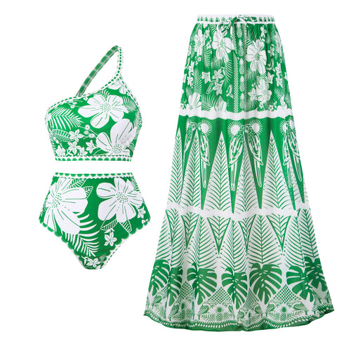 Dame bikini sæt med blomsterdesign og højt skåret talje Stilla