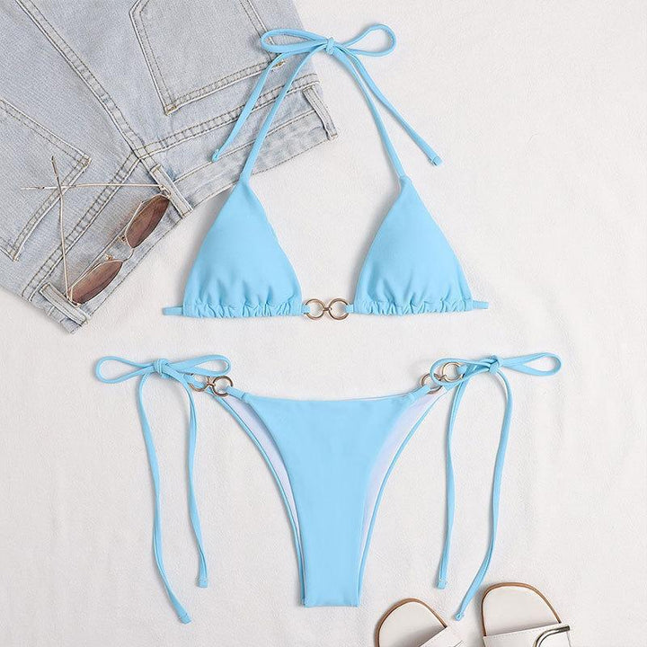Dame triangel-bikini med justerbare bånd Skovae