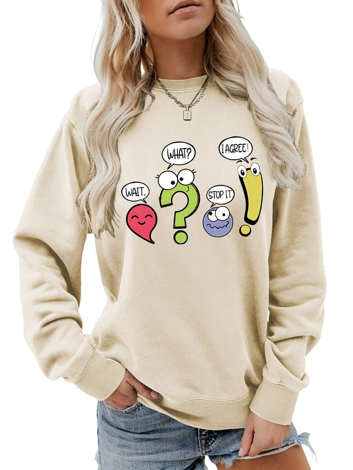 Kvinders afslappede sweater med humoristisk print Stilla