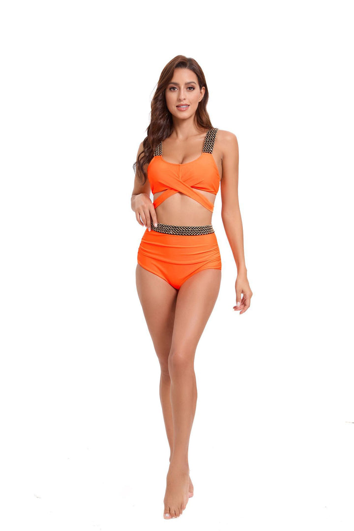 Damer Sporty Bikini-Sæt med raffineret indviklingsdesign og justerbare stropper Skovae