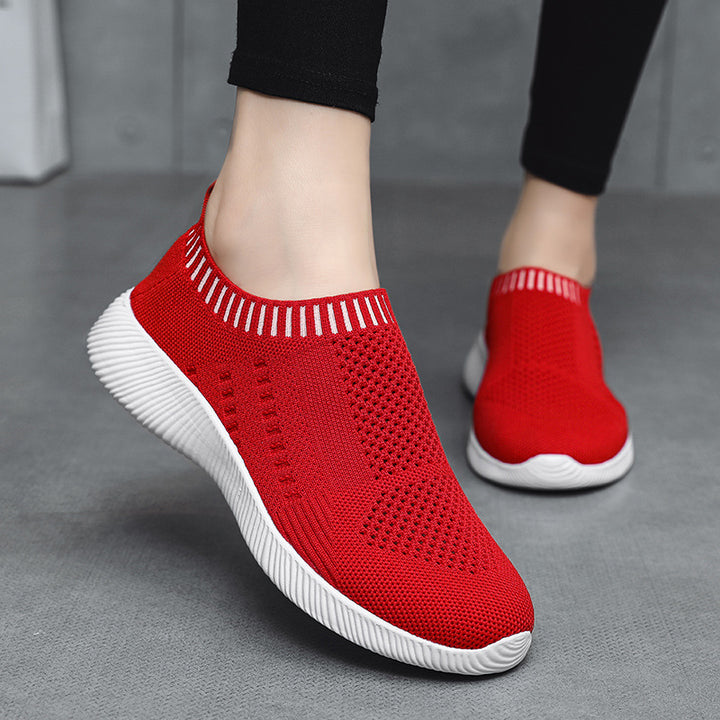 Dame Slip-On Sport Sneakers med åndbart strikovermateriale Stilla
