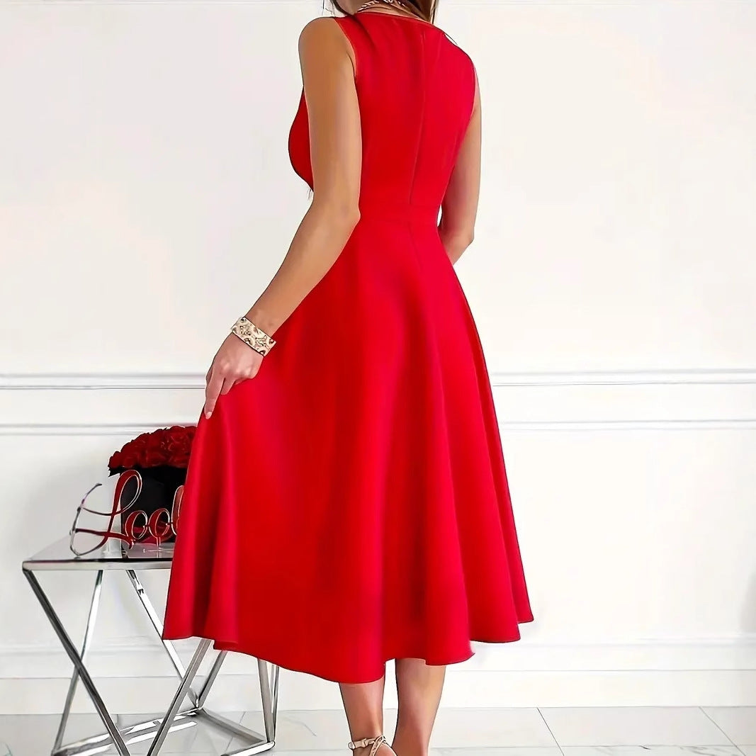 Dame Elegant Draperet A-linje Kjole Stilla