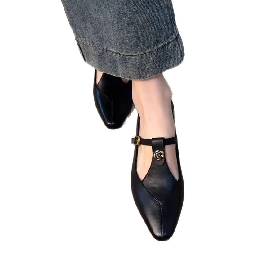 Dame elegante spidse Slingback Ballerinaer med dekorativt spænde-design Stilla