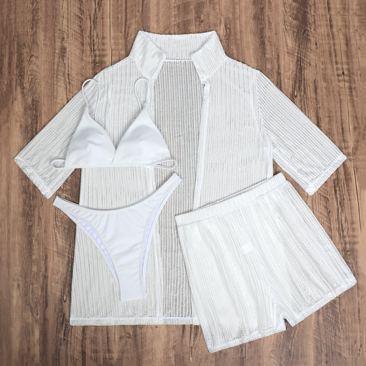 Dame Strandoutfit med luftig overdel og komfortable shorts Stilla