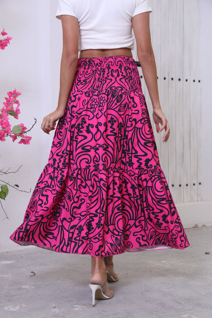 Dame Bohemian Flare Maxi Nederdel Stilla