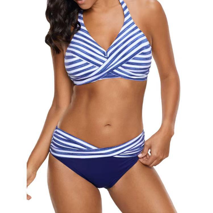 Dame Bikini-sæt med flagrende top og højtsiddende buks Stilla