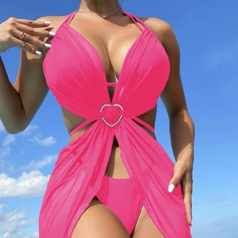 Dame Bikini-sæt med ekstravagante udskæringsdetaljer og funkende hjertebesætning Stilla
