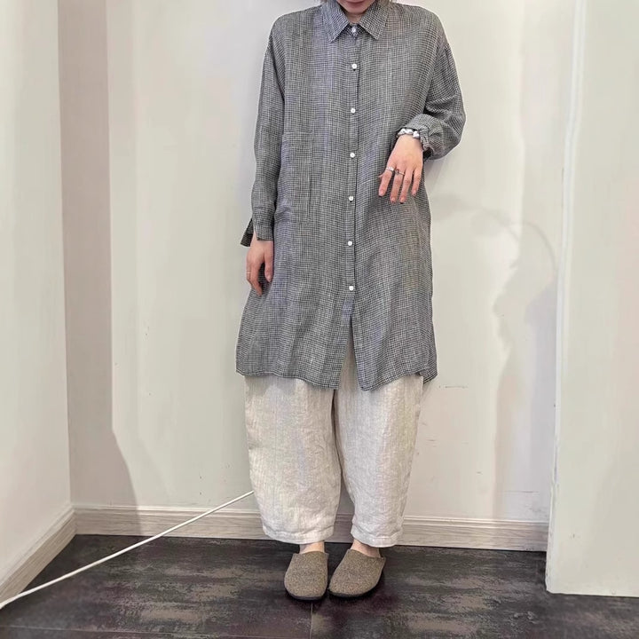 Femme Relaxed Fit Knaplukning Skjorte med unikke mønstre Stilla