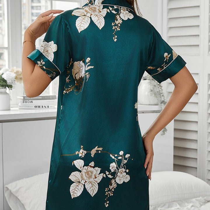 Femme Floral Silke Natshirt Stilla