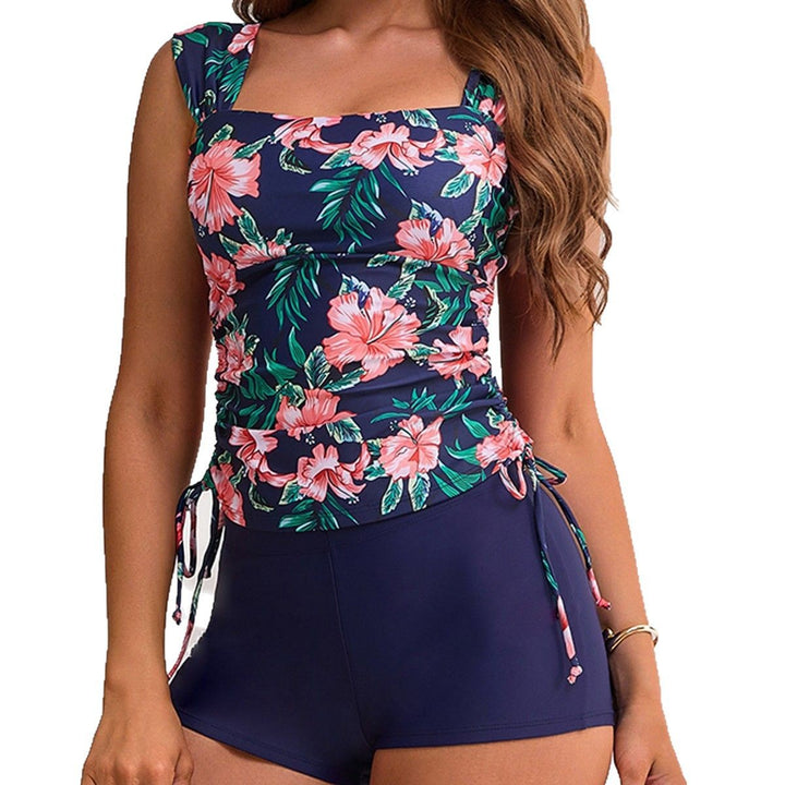 Dame Tankini-sæt med stilfuld rynkeeffekt og justerbare stropper Stilla