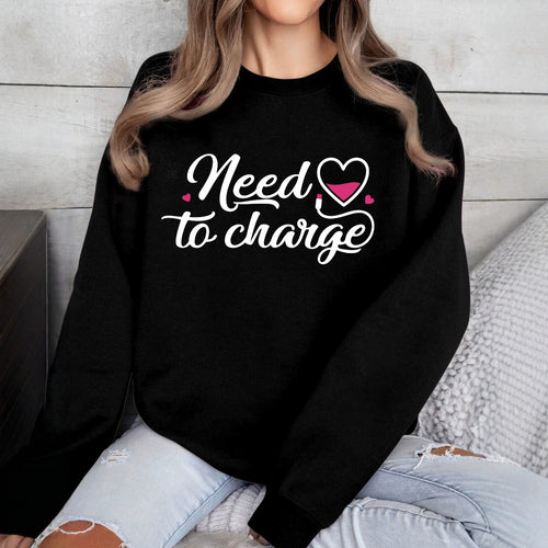 Kvindernes sweatshirt med inspirerende hjerte citat og afslappet skæring Stilla