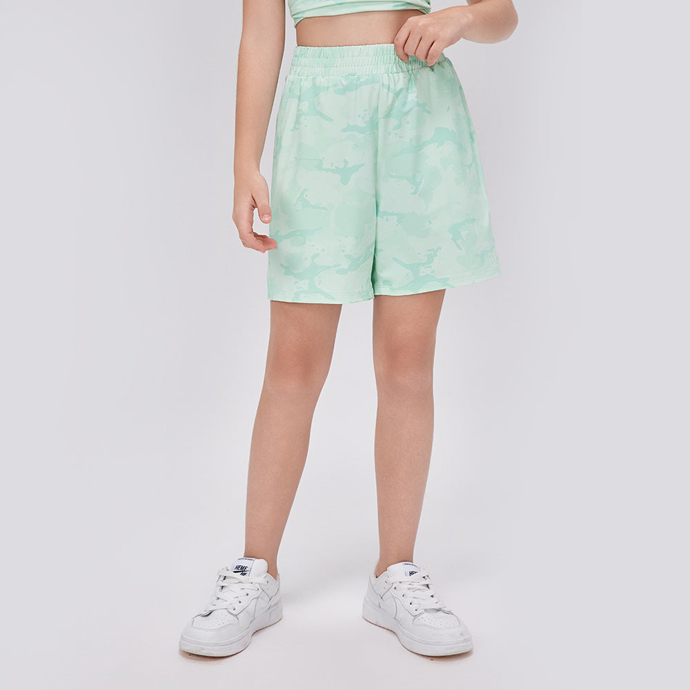 Dame sporty fritidsshorts med elastisk talje og moderne camouflage-tryk Stilla