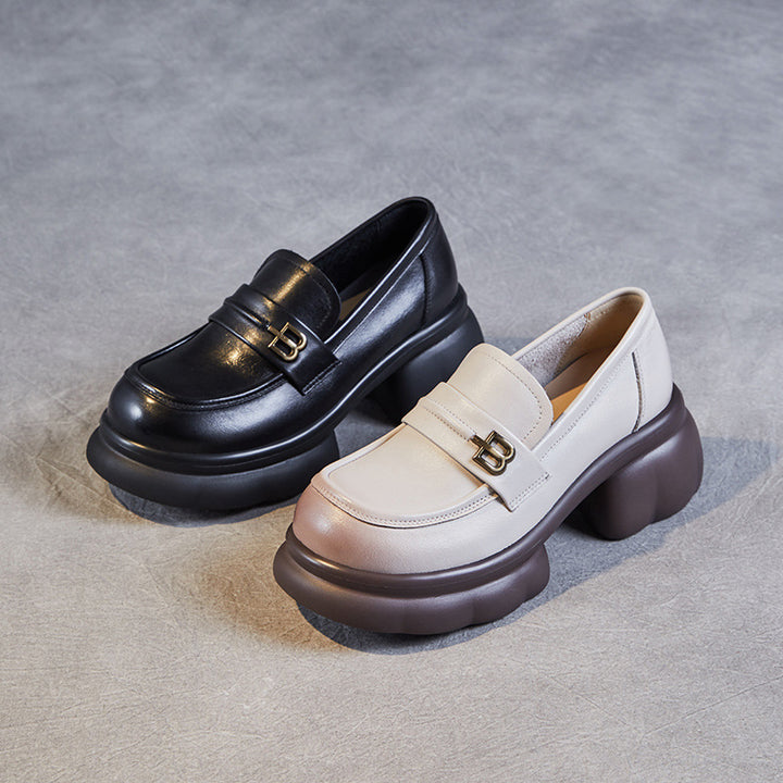 Dame Chunky Platform Sko med elegant spænde-detalje Stilla