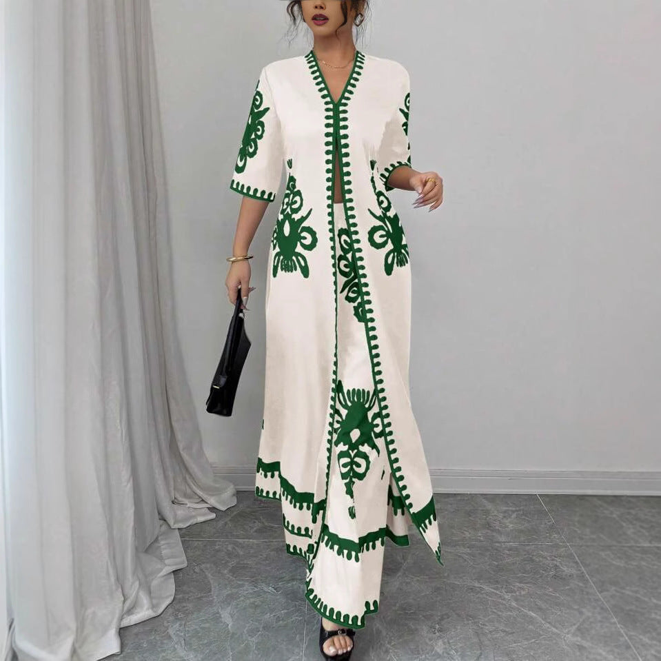 Dame broderet Kaftan-kjole Stilla