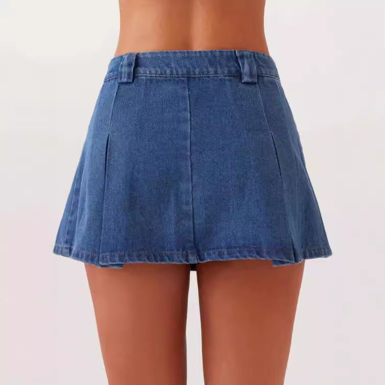 Dame Denim Latzbluse i moderne snit med praktiske lommer Stilla