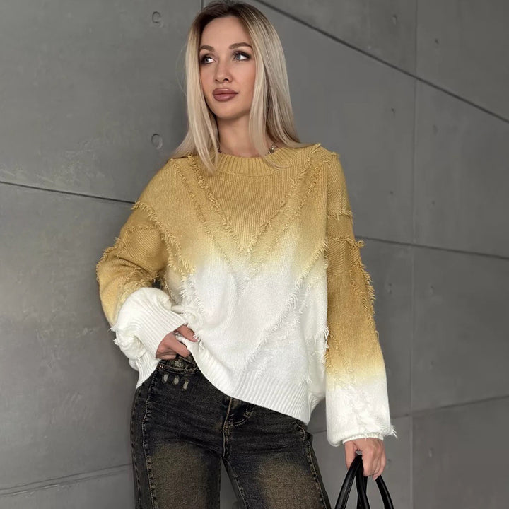 Femme Oversized Flosset Strikpullover Stilla