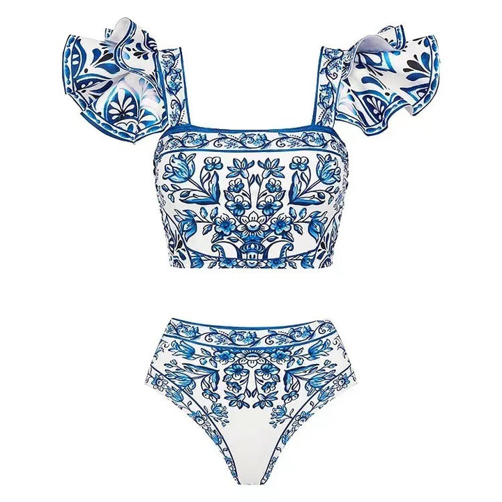 Damer To-delt Strand-outfit med kreativt blomstermønster og luftig Maxi-nederdel Stilla