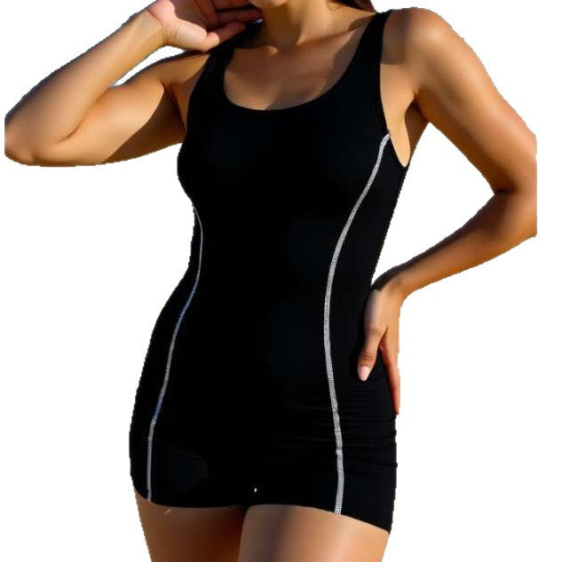 Dame Sporty Swimsuit med integrerede Shorts Skovae