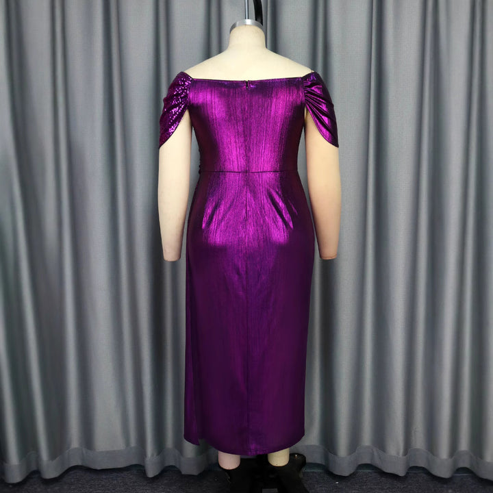 Dame Elegant aftenkjole med glitrende indpakningsdesign og dekorative pailletter Skovae