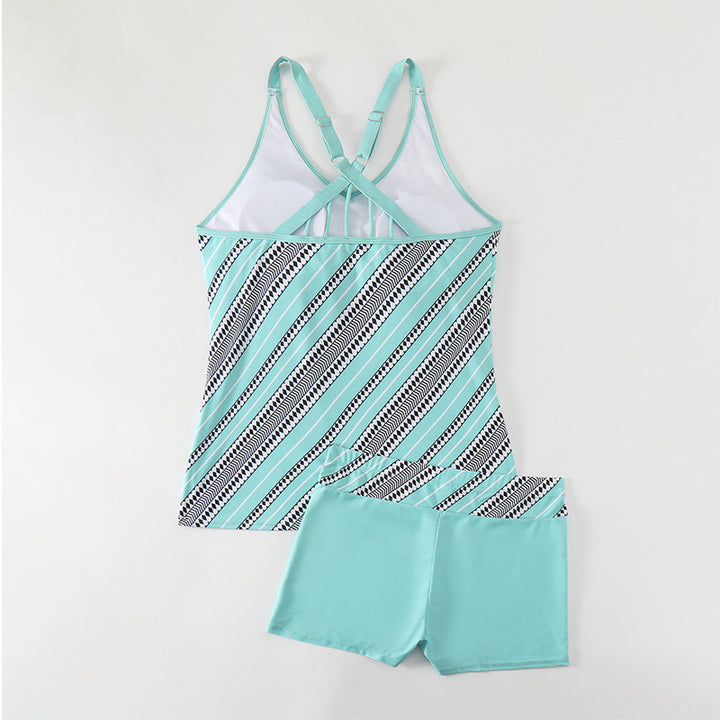 Dame Sporty Tankini-sæt med rygfri design Skovae