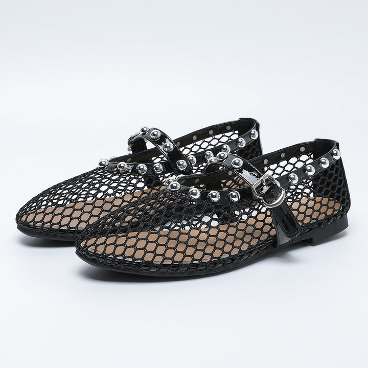 Dame net sneakers med trendy metal accenter Stilla