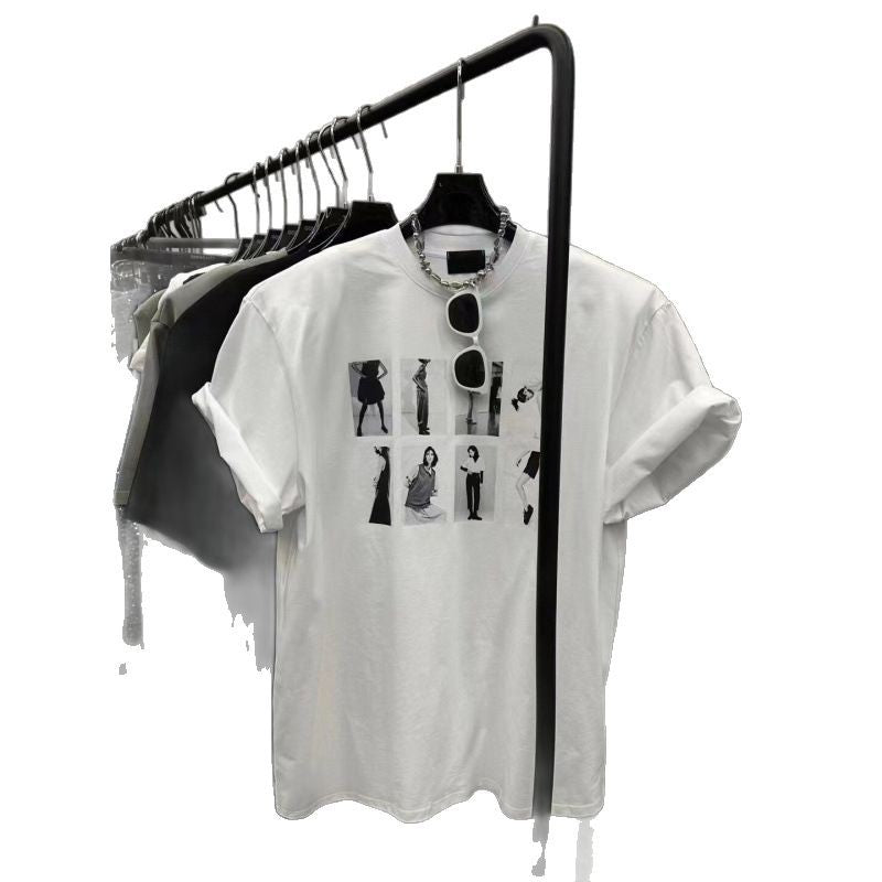 Dame T-shirt med kunstnerisk modeprint og afslappet oversized pasform Stilla