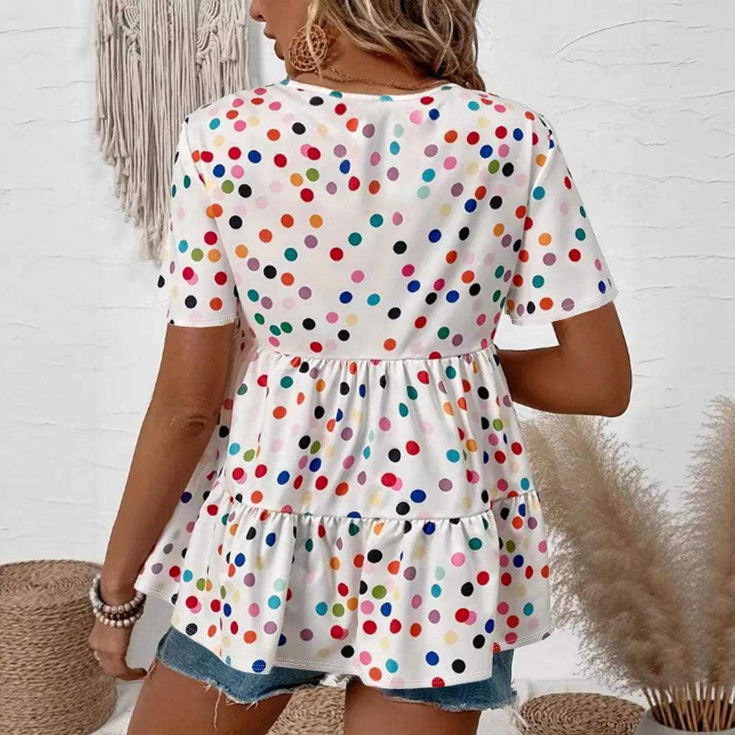 Dame Floral Peplum Bluse Stilla