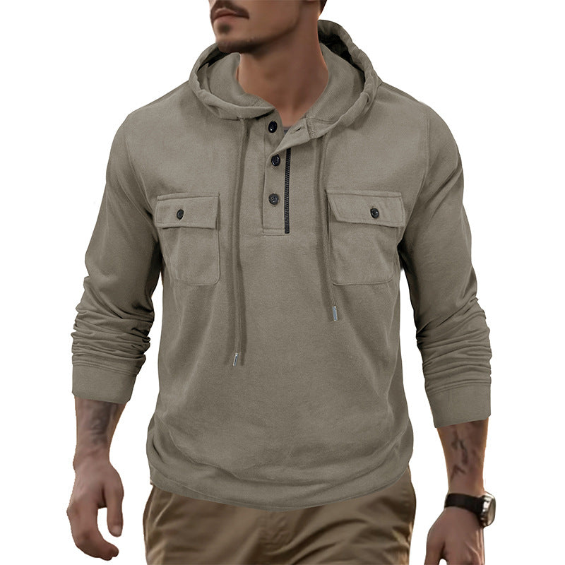 Herrer Hoodie med funktionelle brystlommer og hætte Stilla