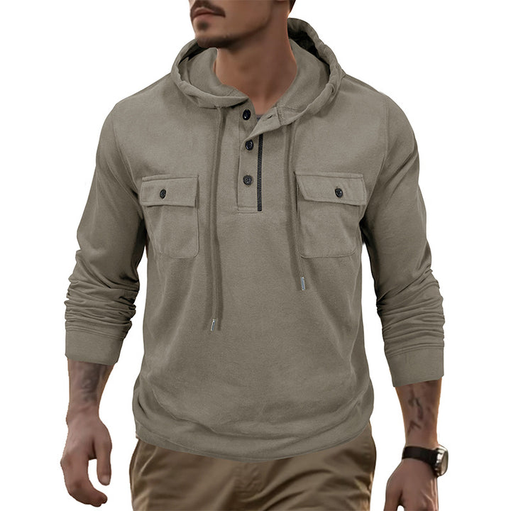 Herrer Hoodie med funktionelle brystlommer og hætte Stilla