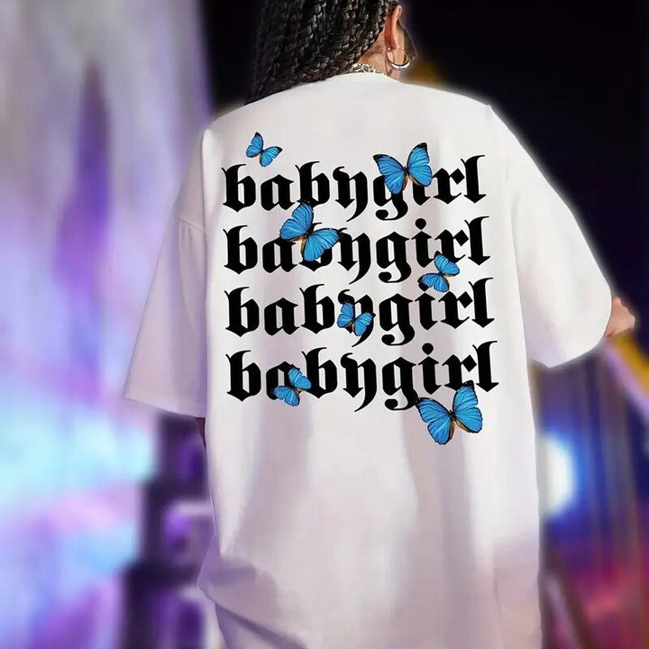 Dame Oversized T-Shirt med statement-design Stilla