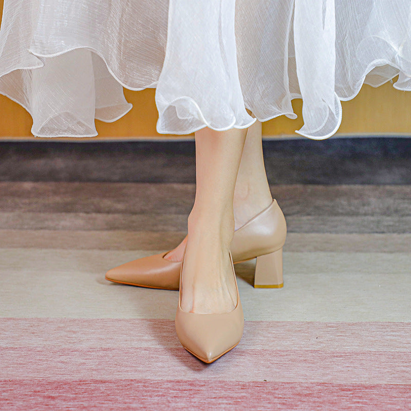 Femme Elegant Chunky Heel Pumps Stilla