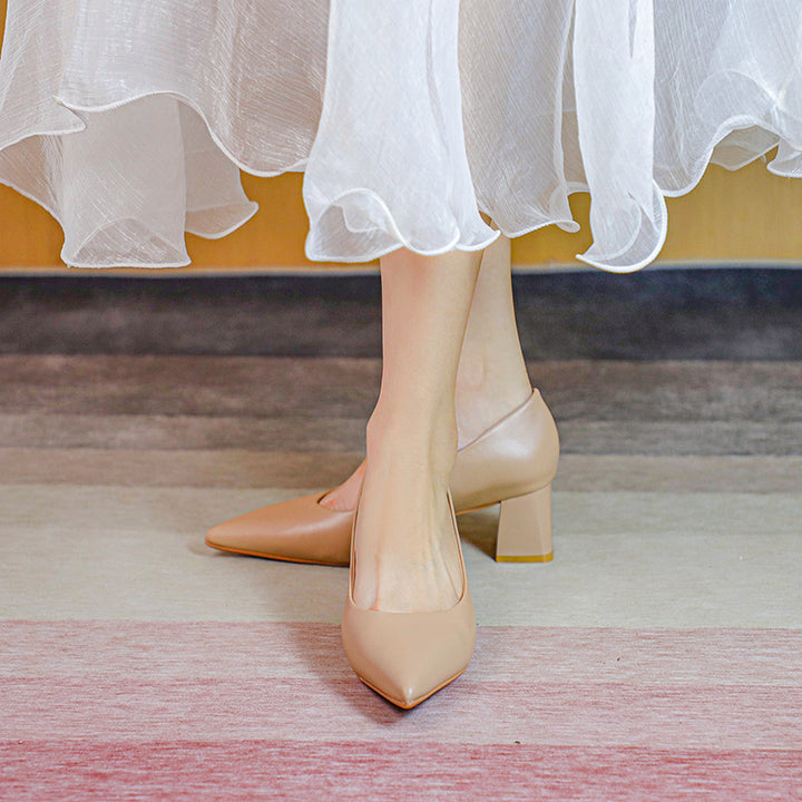 Femme Elegant Chunky Heel Pumps Stilla