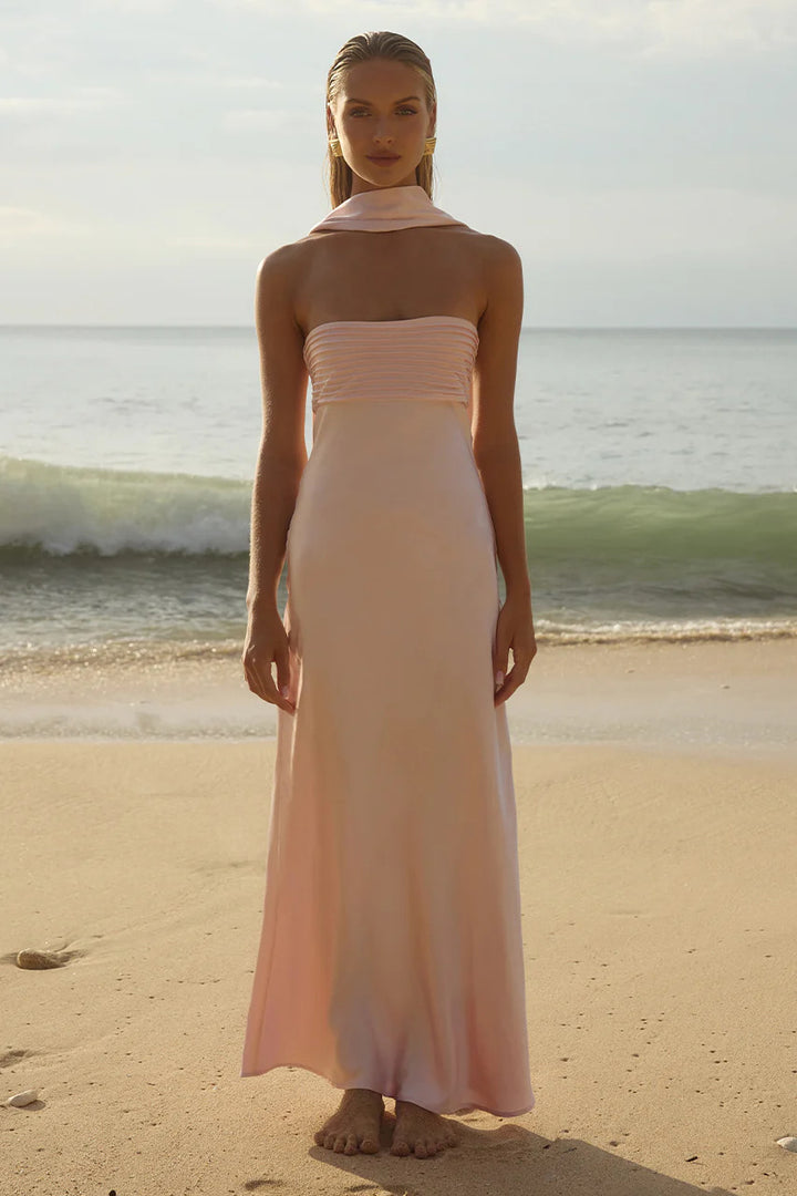 Kvinder Elegant Maxi Kjole med Off-Shoulder Design og Slank Top