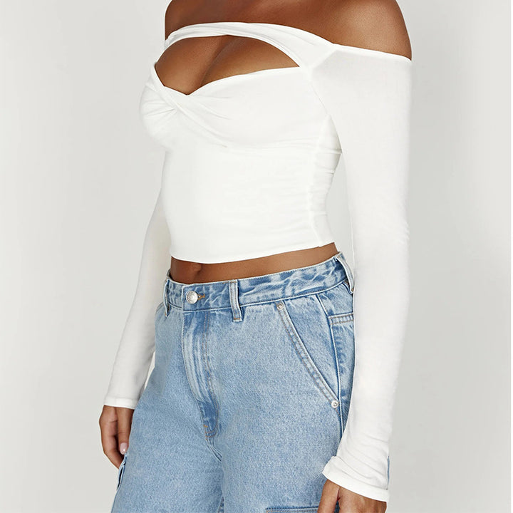 Dame Crop-Top med asymmetrisk design og tætsiddende pasform Stilla