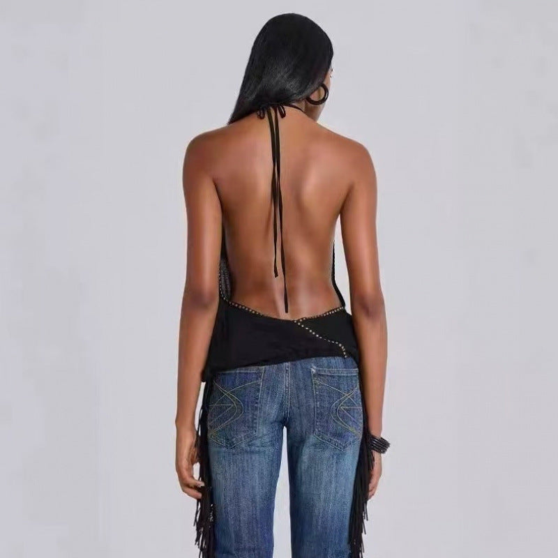 Damer Spidsebesatte Højtaljede Flared Jeans Stilla